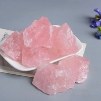 Pierre de quartz rose 100 % naturelle, pierres brutes, spécimen minéral de guérison, roche