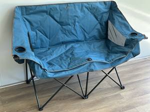 Huy Gia, silla de Camping plegable moderna de doble asiento para exteriores, reposabrazos plegables impresos para parques, parejas, muebles de Metal para exteriores - Product Image 3