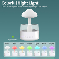Humidificateur ultrasonique diffuseur d'arômes Nuage de pluie 2024, contrôlé par application, avec veilleuse LED 7 couleurs, grand format pour la maison