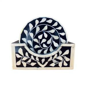 Sky Blue Designer Bone Inlay <b>Drink</b> <b>Coasters</b> for Home Decor Handmade Luxury Tableware Accessories - Product Image 4