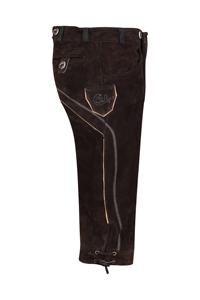 Lederhosen bavaroises noires personnalisées pour hommes, en daim léger, avec bretelles assorties mi-hautes - Product Image 3