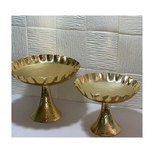 Serveur de dessert Support à gâteau martelé en acier inoxydable en couleur or et argent Vaisselle Gâteau au chocolat en vrac - Product Image 2