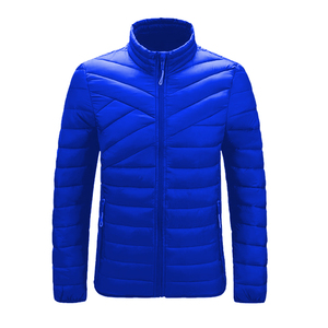 Chaqueta acolchada con cremallera de invierno de tela de burbuja de color sólido - Product Image 2