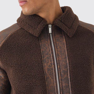 Veste en cuir pour hommes confortable et souple High Street livraison rapide taille régulière saison d'hiver veste en cuir de motard pour hommes - Product Image 6