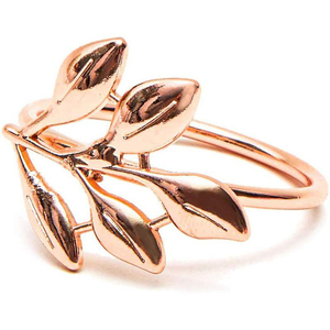 Embossed Small Leaves Design Napkin Ring Tableware Decorative Accessories Royal Rose <b>Gold</b> Finished Napkin Ring - Product Image 1