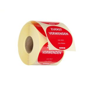 HENDI 500-Piece Red 'USE FIRST' Food Safety <b>Labels</b> Multi-Purpose Easily Removable Diameter 50mm for Food Storage & Containers - Product Image 1