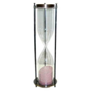 Article de table en métal de haute qualité Unique nautique en laiton sablier boussole fait à la main sablier en verre article promotionnel maritime - Product Image 2