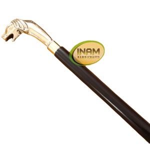 <b>Vintage</b> Quality Unique Item Handmade Wooden Walking <b>Stick</b> with Golden Brass Animal Handle - Product Image 1