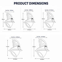 Spot LED Moderne en Forme de Trompe d'Éléphant 24W, Plafonnier Encastré Anti-Éblouissement Profond, Downlight à CRI Élevé 90+