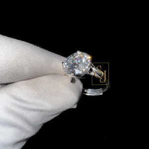 925 Plata 11MM redondo Moissanite solitario compromiso promesa Boda nupcial mujeres hombres diamante personalizado estilo romántico anillo regalo - Product Image 1