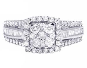 Anillo de aniversario de boda de lujo de moda con moissanita redondo Baguette diamante anillo de compromiso de plata esterlina para mujer - Product Image 3