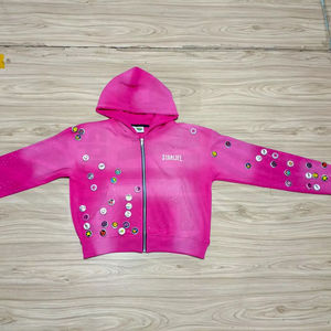 Sweat-shirts et sweats à capuche unisexes surdimensionnés d'hiver personnalisés, haute qualité, 400 GSM, 100% coton, lavage à l'acide vintage, fermeture éclair, capuche en forme de bouchon de bouteille - Product Image 1