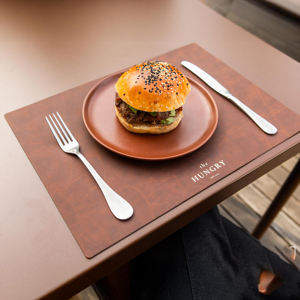 แผ่นรองหนังแท้หรูหราเป็นมิตรกับสิ่งแวดล้อมสำหรับโต๊ะอาหารร้านอาหารทนความร้อนสามารถซักได้กันน้ำ LPM-0028 - Product Image 4