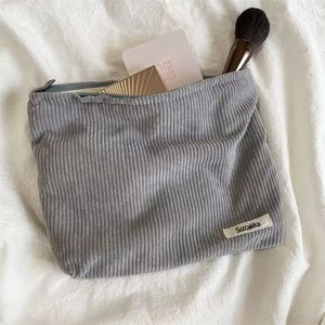2024 Custom Logo <b>Plain</b> Pattern Velvet Cosmetic <b>Bag</b> Fashionable Korduroy Design Made Vietnam Cotton <b>Canvas</b> Material Zipper - Product Image 1