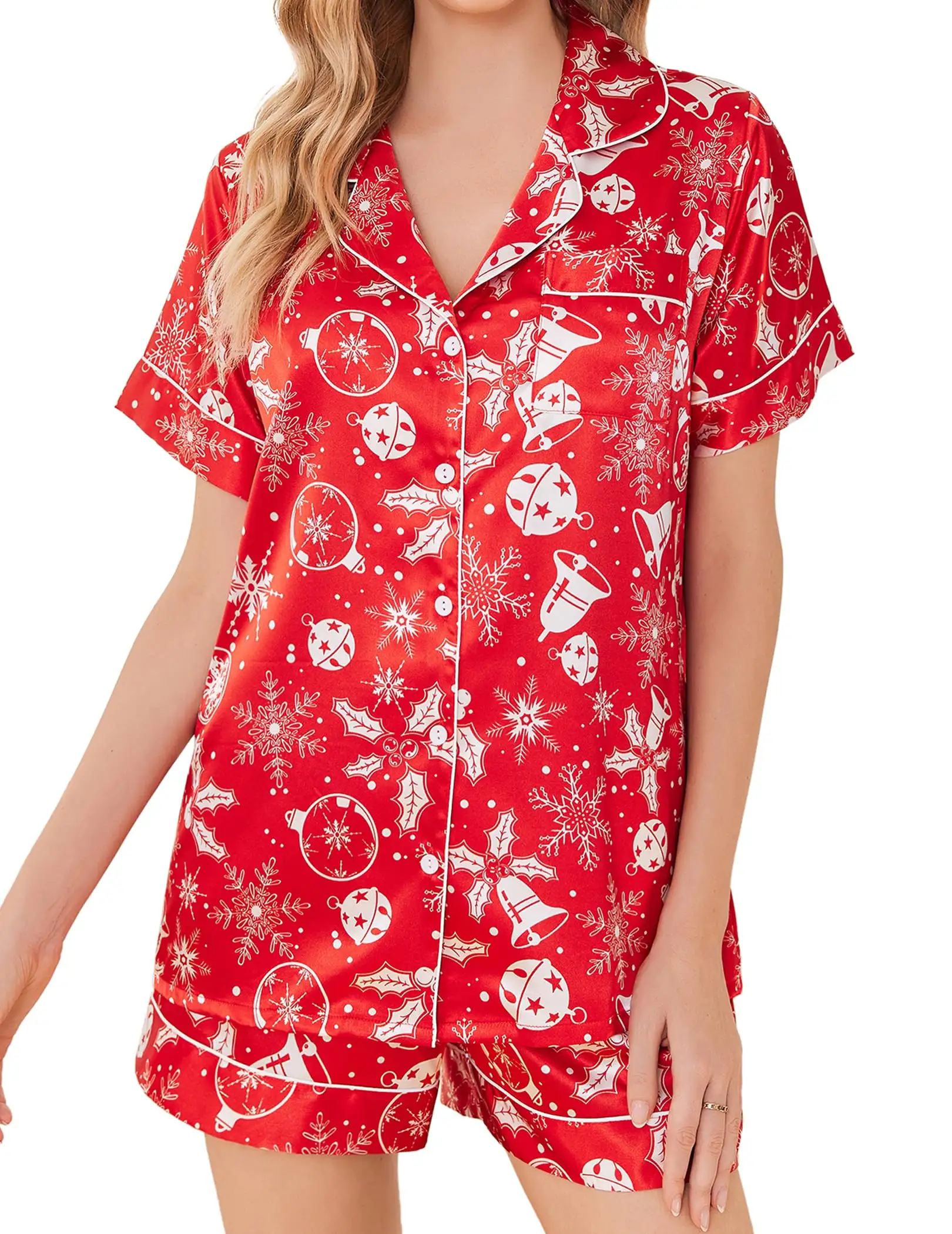 Wholesale Loungewear Women Pyjama 2 Piece Pajama Shorts Sets Satin Silk Pajamas For Women Set