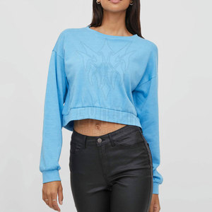 Pull court décontracté en maille de haute qualité pour femme, manches longues tombantes, écologique, respirant et léger, idéal pour l'automne - Product Image 3