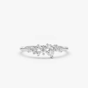 Clustered Lab Grown Diamond Cluster Ring 0.25 Ctw G Color SI Clarity 14K Solid Gold Everyday Statement Piece For Women Idea - Product Image 3