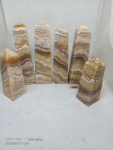 Tour de cristal d'agate Crazy Lace jaune naturelle, pointe de pierre précieuse polie, cristal de guérison, méditation, décoration intérieure, Feng Shui, cadeau Rais - Product Image 2
