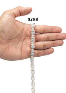 Cadena Cubana de Oro Sólido de 18k con Moissanita Premium y Diamantes Baguette, Plata Blanca Completa, Regalo de Moda para Bodas y Fiestas, Lujo, 18 Pulgadas - Product Image 2