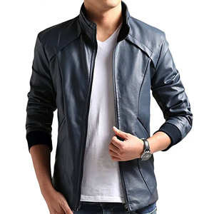 Chaqueta de Cuero Genuino con Cuello Alto, Elegante y de Alta Calidad, Cómoda, Moderna, Transpirable, para Todas las Temporadas, Duradera - Product Image 1