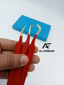 Pinzas de extensión de pestañas de acero inoxidable con logotipo personalizado, volumen de 90 grados, pinzas de pestañas Nano Grip con punta puntiaguda, producto de belleza - Product Image 5