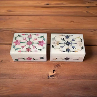 Boîte à bijoux en marbre blanc indien de luxe avec incrustation de nacre, élégante boîte de rangement pour cadeau de mariage, prix de gros direct usine