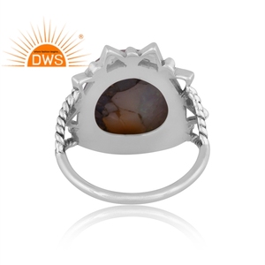 Vente chaude oxydé en argent Sterling Mojave cuivre éthiopien opale pierre précieuse bague empilable bijoux personnalisés pour les femmes cadeau pour elle - Product Image 5