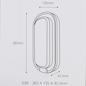 Vitson MEGA 20W 6500K Luz de día LED Sensor Lámpara de pared IP65 Cuerpo negro ovalado con control de sensor para oficina en casa-Modelo 454786 - Product Image 5