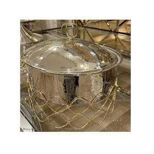 Plato para Calentar Comida de Diseño Único en Acero y Latón, Plato Redondo de Primera Calidad para Servir en Bodas y Fiestas - Product Image 6