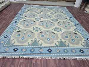 พรมขนสัตว์ถักด้วยมือแบบโบราณคุณภาพสูงชุดพรมในห้องนั่งเล่นขนาด8x10สไตล์ดั้งเดิมสีฟ้าสีชมพู - Product Image 5