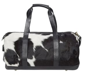 Bolso de mano de cuero de vaca Natural Premium, grande, negro, blanco, diseño portátil de moda, viaje, gimnasio, uso nocturno, patrón personalizado - Product Image 4