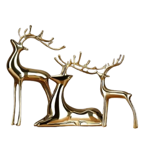 Art Aluminium Animal Cerf Statues Brillant Poli Sculpture Pour La Maison Bureau Table Décor Utilisation Hôtel Vaisselle Décoration - Product Image 2