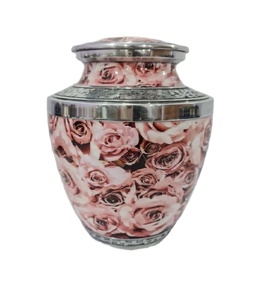 Urne de crémation en laiton revêtu d'émail de fleur de Rose, de qualité supérieure, Design moderne, meilleure vente, rangement - Product Image 1