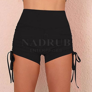 Venta al por mayor Mujeres Booty Shorts Spandex High Rise Shorts Para Workout Lounge OEM Mujeres Booty Shorts - Product Image 2