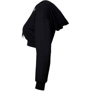 Sudadera recortada de gran tamaño personalizada para mujer, ropa de calle informal de invierno, Sudadera con capucha y logotipo frontal para mayor comodidad - Product Image 2