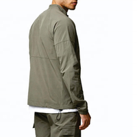 Blouson d'aviateur 85% polyamide 15% élasthanne olive entièrement personnalisé avec poignets zippés graphite pour hommes blouson d'aviateur tissé utilitaire pour hommes