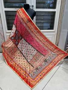 High Quality Indian Phulkari Hand Embroidered Dupatta Shawl Floral Design Handmade Beautiful Color <b>Scarf</b> for <b>Women</b> and Ladies - Product Image 2