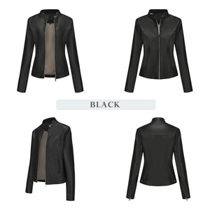 Veste en cuir véritable pour femmes, vêtement d'extérieur tendance, idéale pour les tenues décontractées d'hiver et le style urbain - Product Image 5