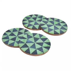 Manufacturer Natural Round Epoxy Resin Acacia <b>Slice</b> mango Decor Carving <b>Wood</b> Coasters Trendy <b>Wood</b> coaster Set - Product Image 1