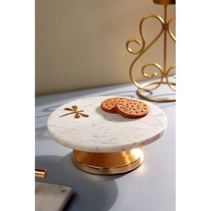 ขาตั้งเค้กหินอ่อนหมุนได้สีเทาอุปกรณ์ตกแต่งเค้ก2024โดยดาวงานฝีมืออินเดีย - Product Image 6