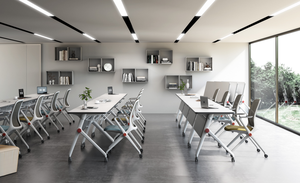 <span class=keywords><strong>ARA</strong></span>-Chaise de conférence pliable, empilable et rembourrée, pour la formation, salle de réunion de luxe moderne, chaise de bureau, accoudoir fixe, utilisation scolaire - Product Image 4