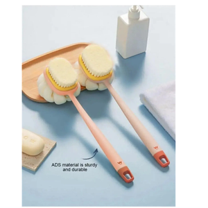 Brosse de douche 2-en-1 Mucit Home avec poils et loofah, brosse à dos à long manche - 1 PIÈCE - Product Image 3