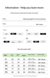 China Bangladesh Factory OEM Customized Logo Embroidery Men 350G <b>Heavyweight</b> Pure Cotton Sleeveless Loose Fit O Neck <b>T</b> <b>Shirt</b> - Product Image 2