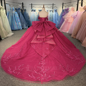 <span class=keywords><strong>Vestidos</strong></span> <span class=keywords><strong>de</strong></span> Quinceañera Jancember 5799 con Lentejuelas Fucsia, Hombros Descubiertos y Escote Corazón para Chicas - Product Image 3