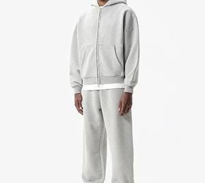 Conjunto de chándal holgado de gran tamaño y sudadera con capucha y pantalones de chándal de lana de algodón 450GSM con logotipo personalizado para hombre - Product Image 2