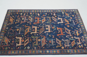 Tapis à nœuds de haute qualité fait à la main en laine touffetée avec motif papillon brodé Design abstrait d'intérieur pour salon chambre - Product Image 2