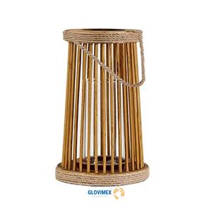 Vietrustic fait à la main bambou rotin lanterne en osier bougeoir extérieur avec motif de décoration élégant - Product Image 2