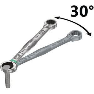 Juego de llaves de trinquete de boca abierta Joker de 4 piezas, llaves blancas de 10-19 mm, palanca reversible, 15 anillos de extremo offset, kit de herramientas WERA - Product Image 3