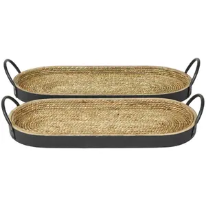 การผลิตถาดเสิร์ฟหญ้าทะเลไม้คุณภาพสูง ถาดอาหารไม้ทําด้วยมือ ถาดกลมผลิตในเวียดนาม - Product Image 1