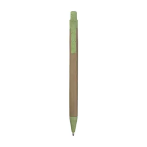 Stylo à encliquetage en paille de blé recyclée écologique, gadgets promotionnels - Product Image 1